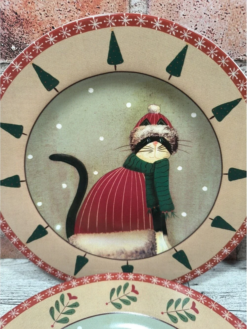 Oneida Sakura Fiddlestix Christmas HOLIDAY CATS 8 1/4